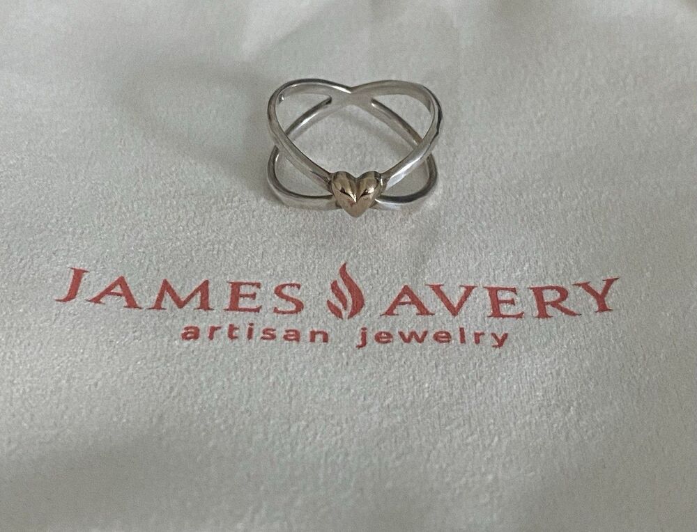 James Avery Retired Cross Your Heart Ring Size 9